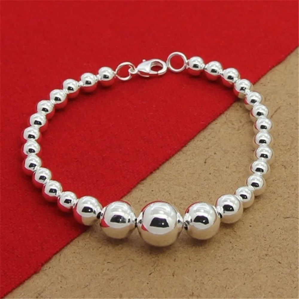 🌟 Sterling Silver Beads Bracelet
